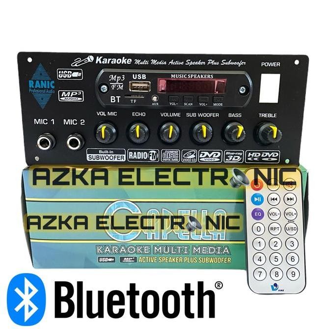 Kit Power Amplifier 2.1 Channel Speaker Aktif Karaoke Bluetooth + Mp3 Stereo