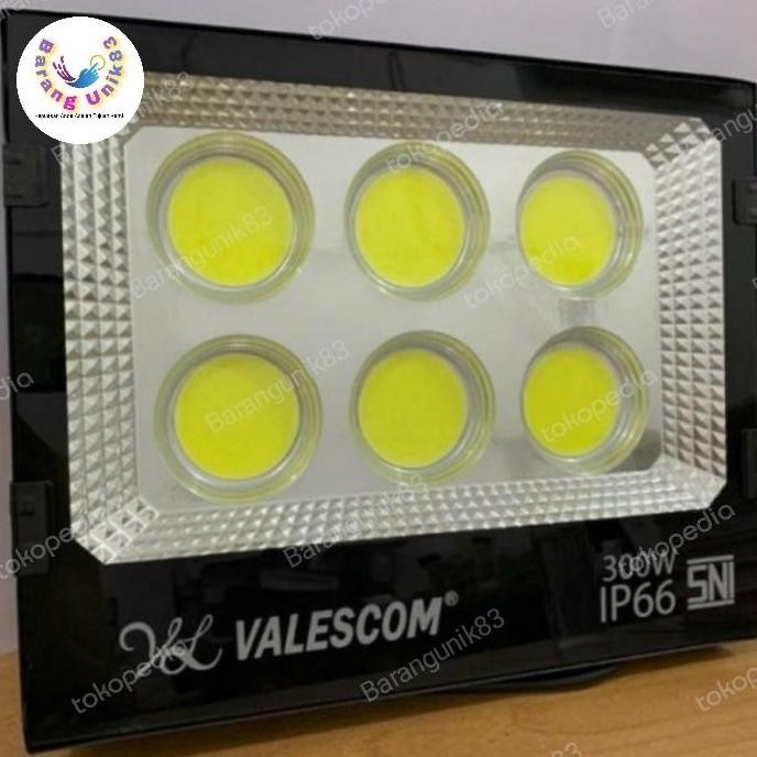 Lampu Sorot AC 300Watt Tembak IP66 Valescom LED Flood Light Cool Putih