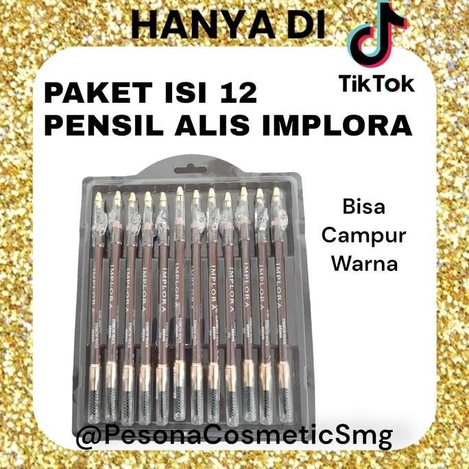 

1 Lusin Pensil Alis Implora Black Dark Brown Brown - Eyebrow Pencil Original