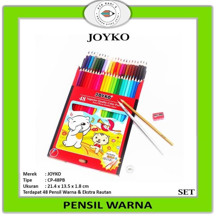 

Joyko Pensil Warna CP-48PB Panjang - Colour Pencil 48 Warna Original