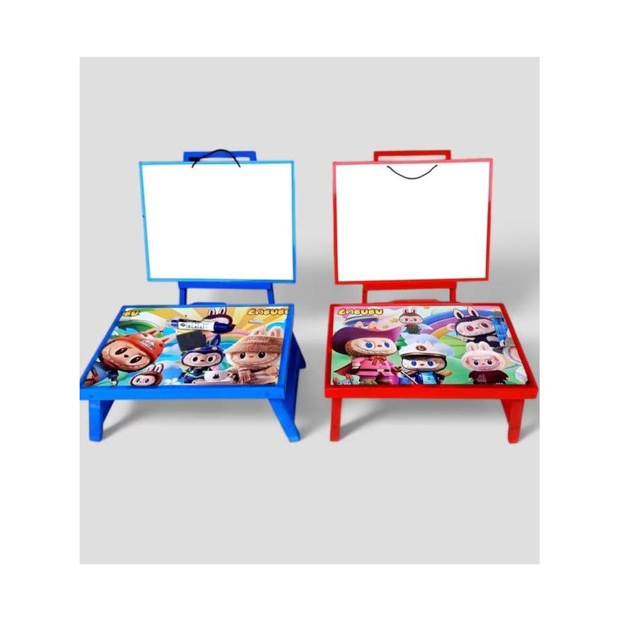 

Satu Set Meja Lipat Belajar Anak Karakter Dan Papan Tulis Whiteboard Dengan Penyanggah Free Spidol Penghapus New Stok