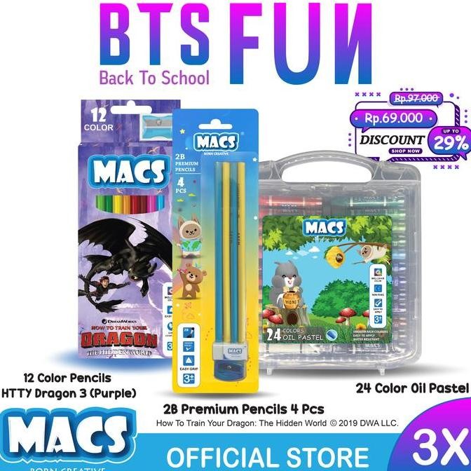 

MACS BTS Fun Paket Pensil 2B Pensil Warna & Crayon Anak Sekolah