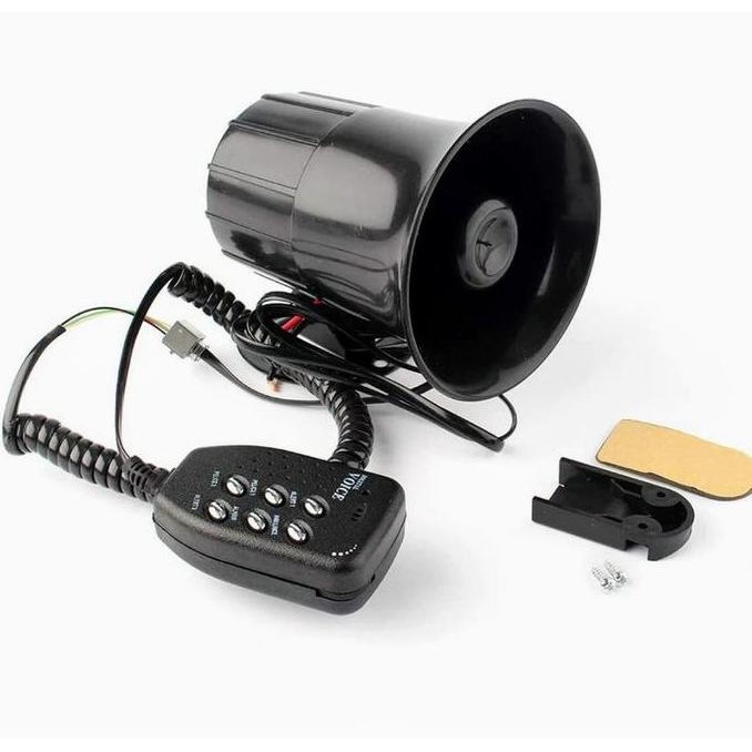 Klakson Sirine Toa Patwal Polisi - 6 Suara + Speaker Untuk Mobil Motor Alarm