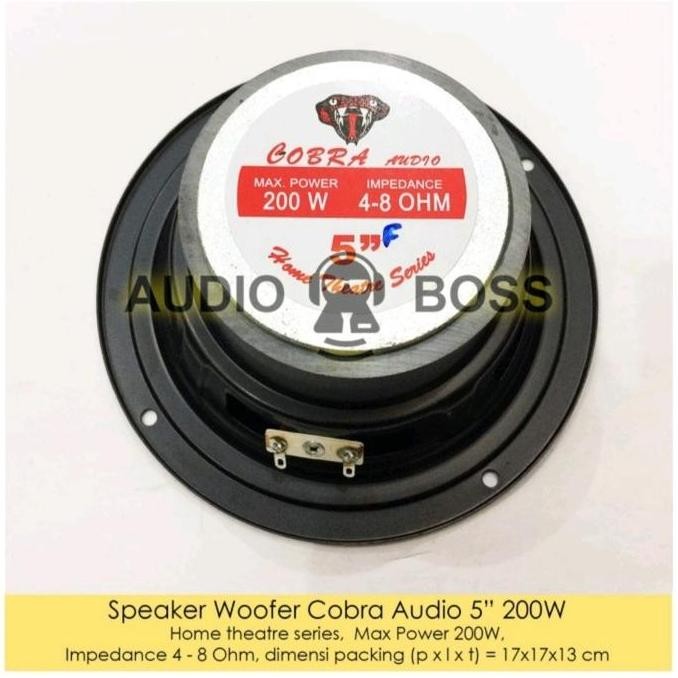 Speaker Woofer 5 Inch Cobra Audio 5" Home Theater Mobil Bass
