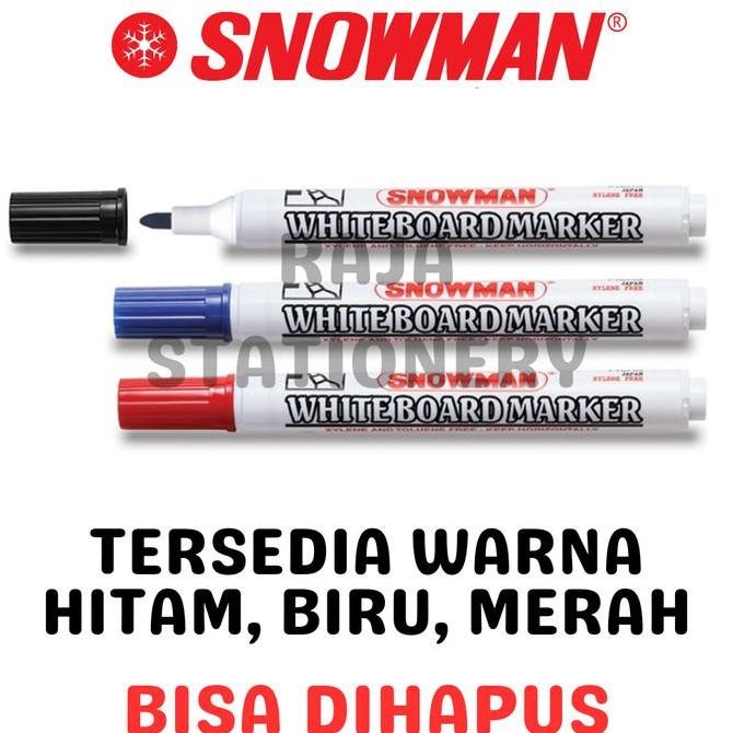

Snowman Whiteboard Marker Bg-12 Spidol Papan Tulis Abg-12 [12Pcs] New Stok