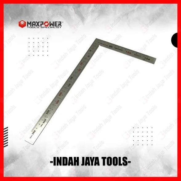 

Maxpower 6" Penggaris Siku Stainless Besi 300 X 150 Mm Steel Ruler New Stok