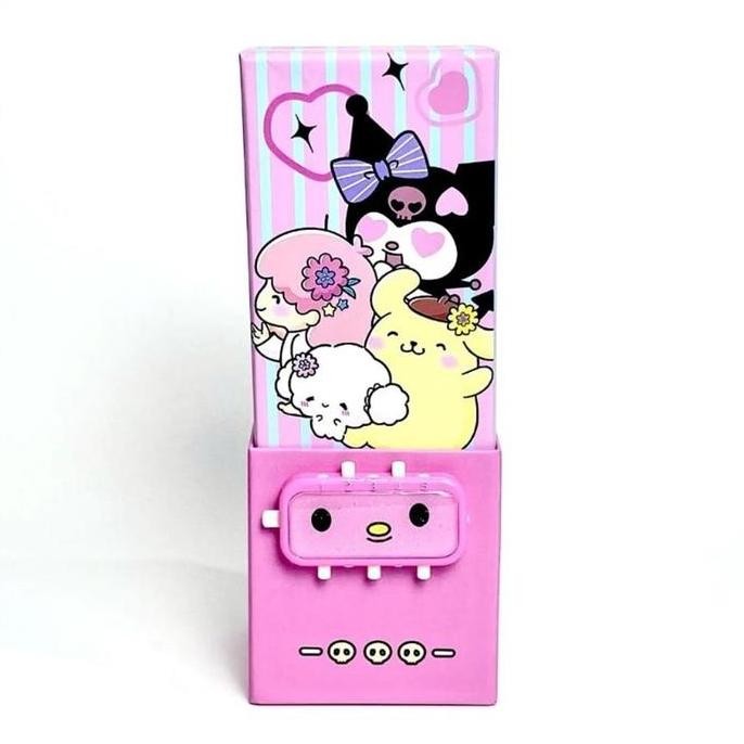

(Pas Sanrio) Kotak Tempat Tepak Pensil Pencil Case Dengan Kunci Pin Pass Password Sandi Bahan Karton Lucu Motif Karaktet Sanrio Kuromi Melody Cinamonroll Pompompurin Tebal New Stok