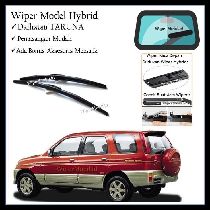 TERBARU WIPER KACA MOBIL DAIHATSU TARUNA 1999 2000 2001 2002 2003 2004 HYBRID 