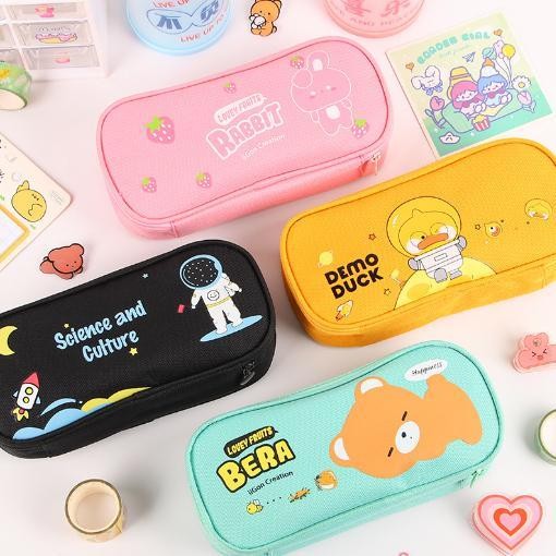 

EMS BISA COD S5832 Tempat Pensil Resleting Lucu / Pencil Case Cartoon Alat Pink Tulis Stationery