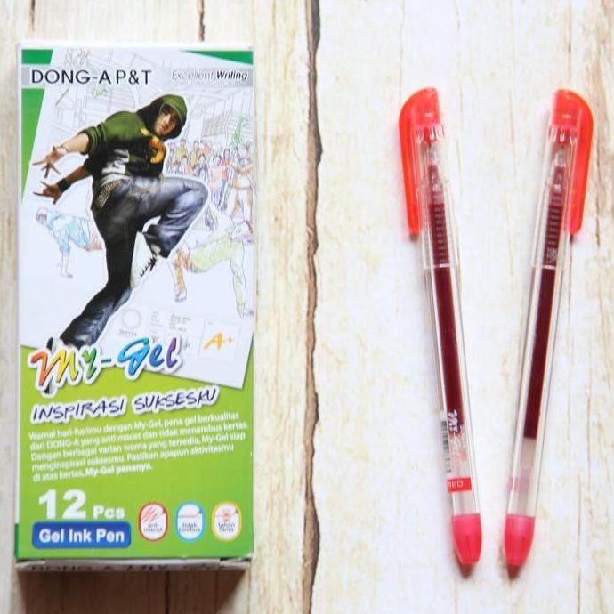 

Pen Gel Dong-A P&T My Gel 0.5Mm Hitam/Biru/Merah [1 Lusin] New Stok