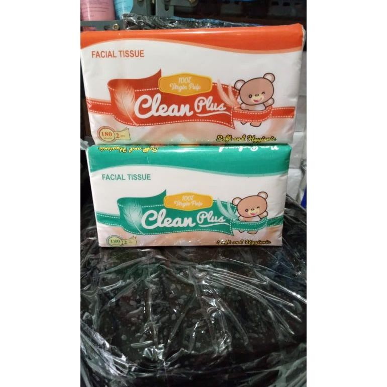 Premium [ 1 Karton ] Clean Plus Facial Tissue 180Sheet Tisu Wajah 180 Sheet 2Ply