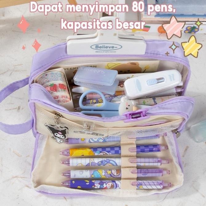 

Besar Jumbo Pencil Cases Large Capacity Pencil Bag Pouch Holder Box For Girls Office Student Stationery Organizer School New Stok