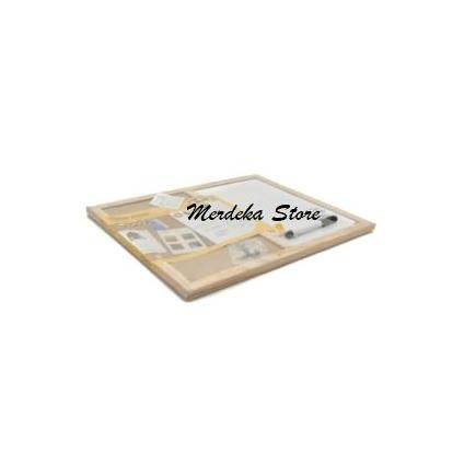 

Bi-Silque Cork Pin Board Papan Tulis Kayu Kombinasi White 40X30 Cm New Stok