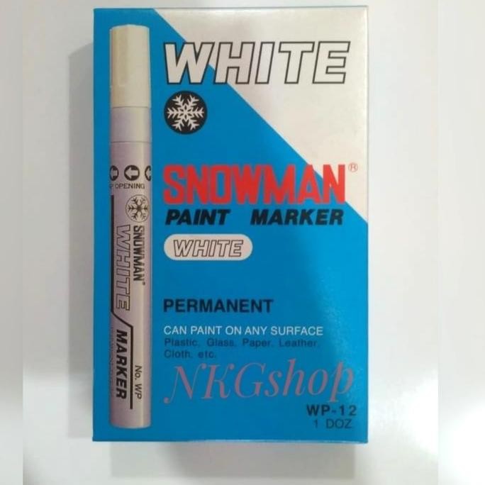 

Spidol Paint Marker Snowman Putih/Spidol Putih Permanent-Wp 12 New Stok