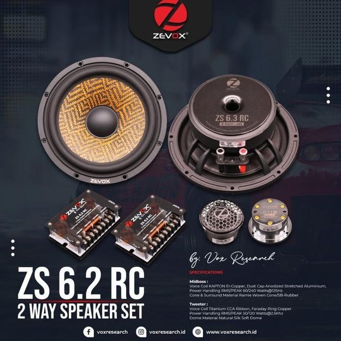 TERMURAH - ZEVOX ZS 6.2 RC speaker 2 way speaker split 2 way ZEVOX ZS6.2RC ORI