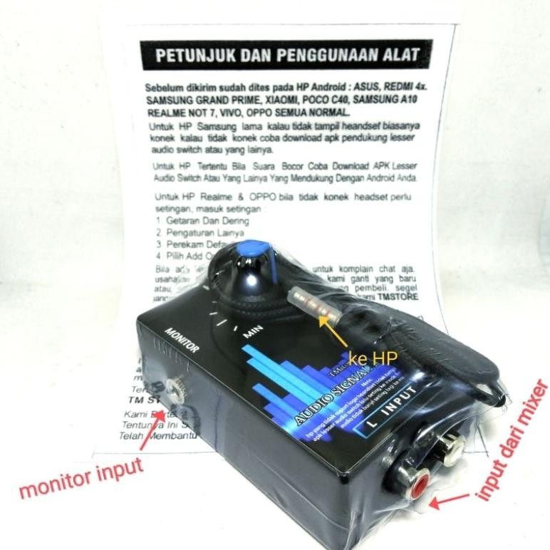 alat rekam audio control dari mixer ke HP android suara jernih low nois (ASD) DiM