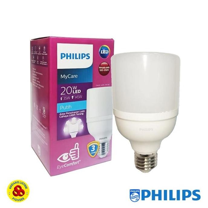 Philips LED Bright 20W Bohlam Mycare E27 Putih 20 Watt CDL