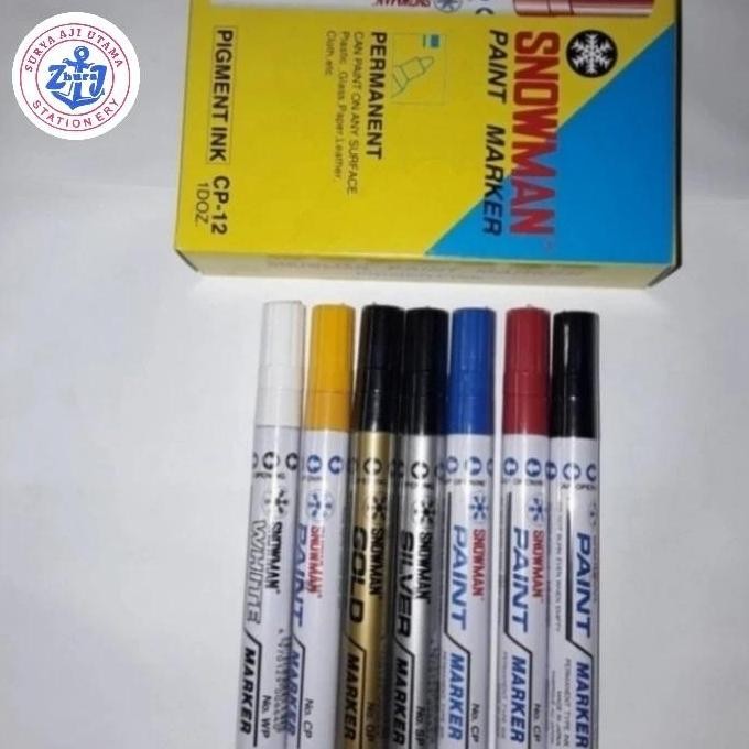 

Spidol Snowman Paint Marker Harga 1 Pack isi 12 Pcs