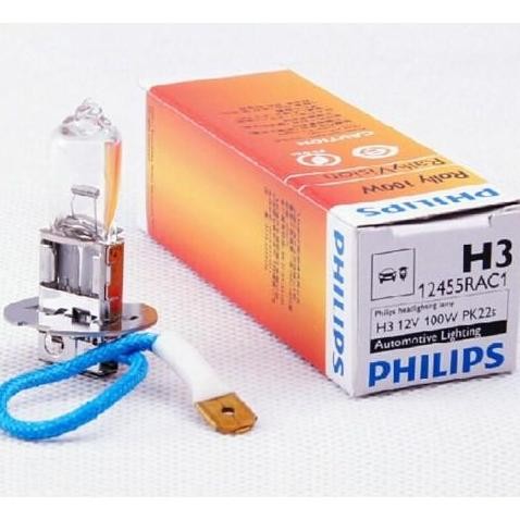 Philips Bohlam Halogen H3 12V 100W Lampu Sorot Mobil Motor