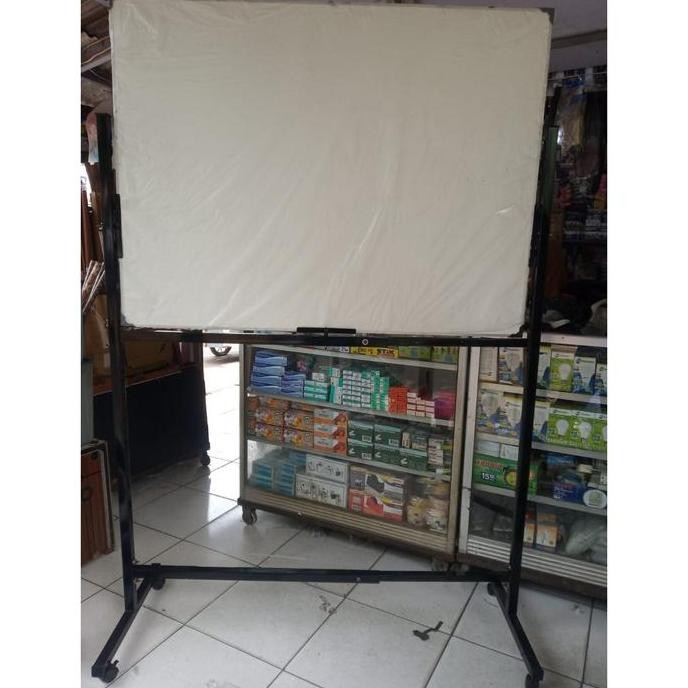 

Papan Tulis 90X120 Whiteboard & Blackboard 2 Sisi New Stok