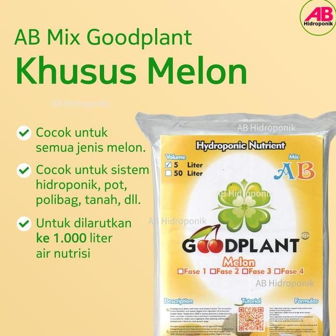 

TERBARU - AB Mix Khusus Buah Melon Goodplant 5 Liter