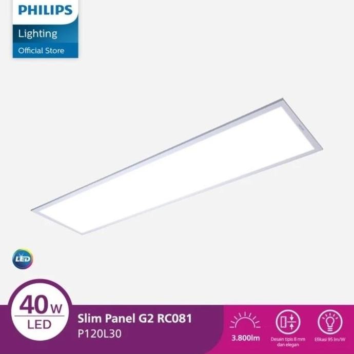 Philips Panel LED RC081V 40W 30x120 cm Lampu Plafon Panel Terang Putih