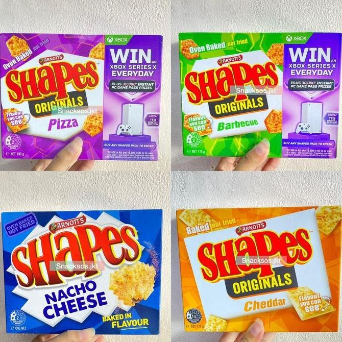 

ARNOTT'S SHAPES NACHO CHEESE / ORIGINAL / BBQ / CHEDDAR / PIZZA - ARNOTTS AUSTRALIA