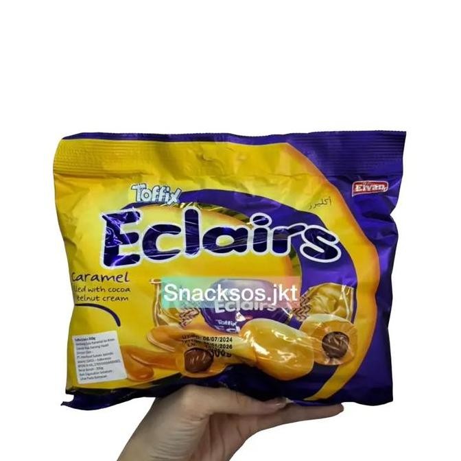 

ELVAN TOFFIX ECLAIRS CARAMEL FILLED WITH COCOA HAZELNUT CREAM