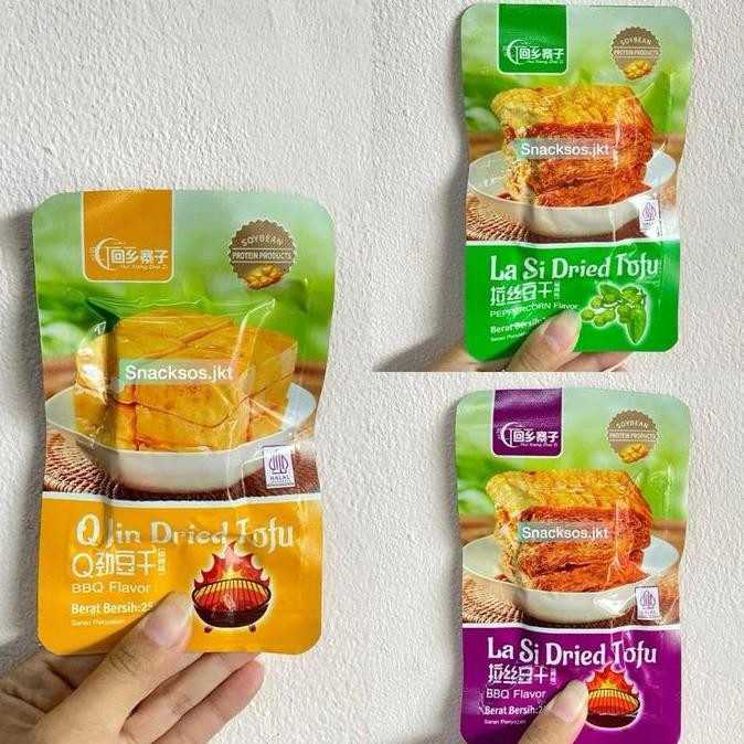 

La Si Dried Tofu Snack / Tahu Semi Kering Barbeque / PepperCorn / Spicy Hot / Q JIN DRIED TOFU BBQ
