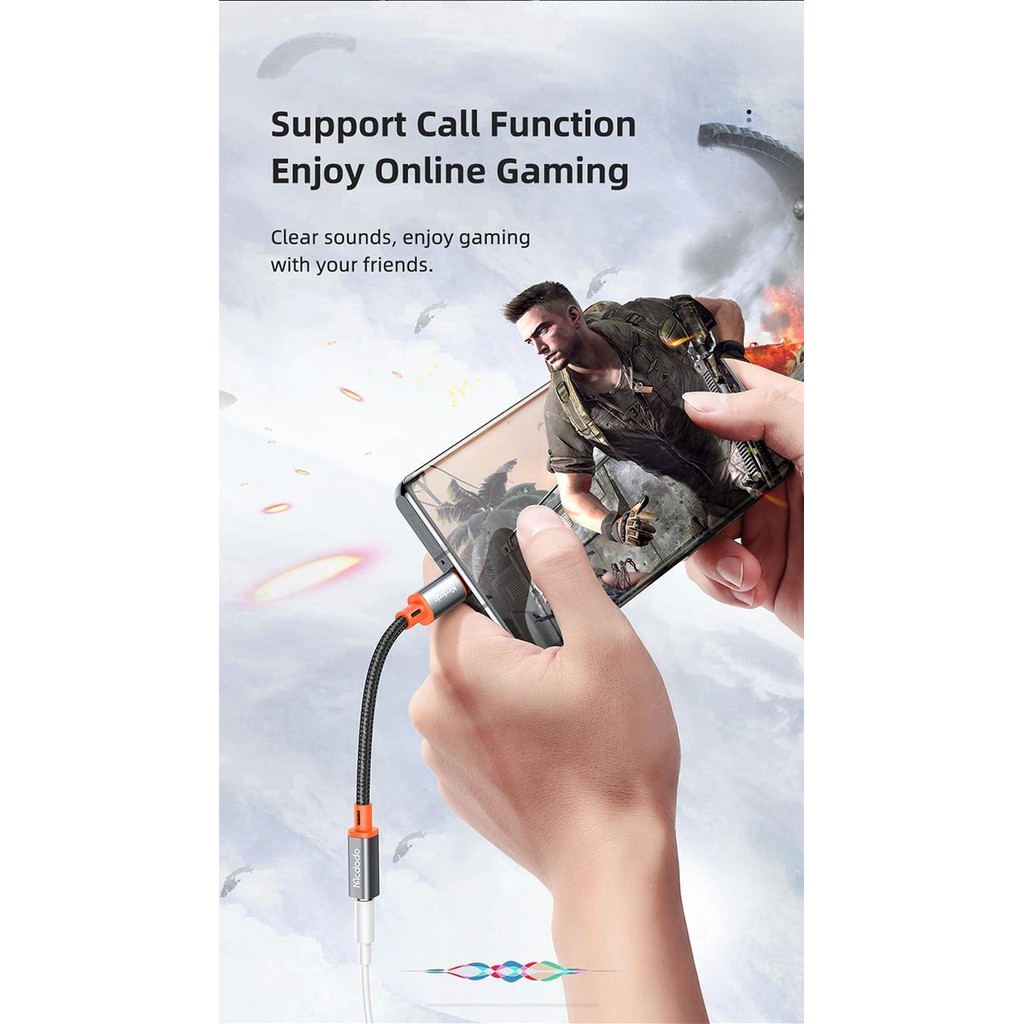 Mcdodo Splitter Dac Type C To Jack 3.5Mm Audio Call Music For Samsung / Xiaomi / Ipad Original Dan T