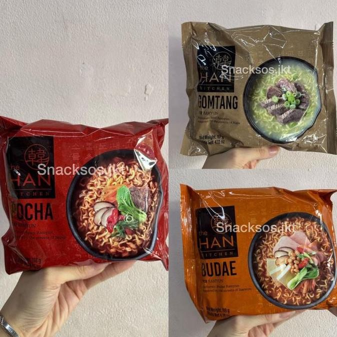 

THE HAN KITCHEN RAMYUN BUDAE / PREMIUM BEEF RAMYUN GOMTANG / PREMIUM SPICY RAMYUN POCHA - MIE INSTANT KOREA