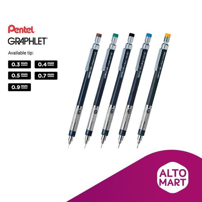 

Pentel Graphlet Mechanical Pencil 0.3 0.4 0.5 0.7 0.9 Pensil Mekanik New Stok