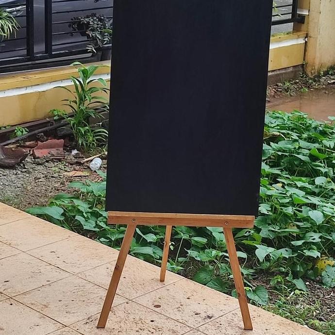 

Papan Tulis Kapur Blackboard Chalk Frameless Tebal + Stand Mitrakayu New Stok