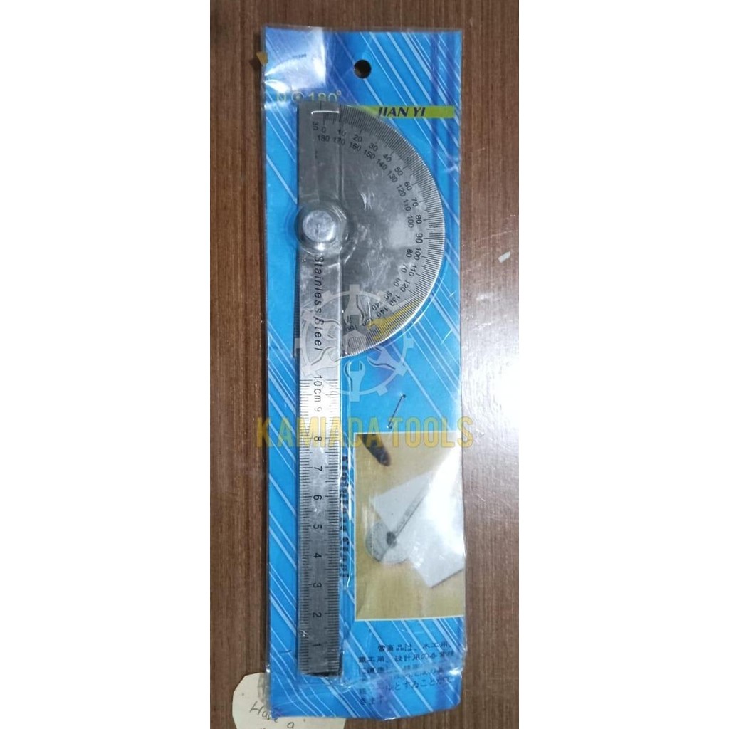 

Penggaris Busur 4"/Busur Derajat/Ukur Derajat Sudut Stainless Steel New Stok