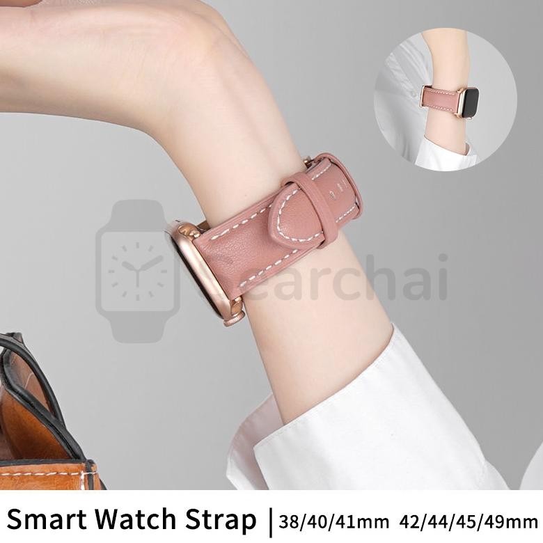 NEW MODEL Slim Leather Watch Strap Ultra 10 9 8 7 6 5 4 SE  for iWatch Series 49mm 41mm 45mm iWatch 