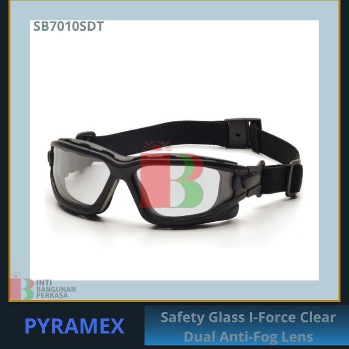 

Terlaris Safety Glass I-Force Pyramex, Clear Dual Anti-Fog Lens Sb7010Sdt