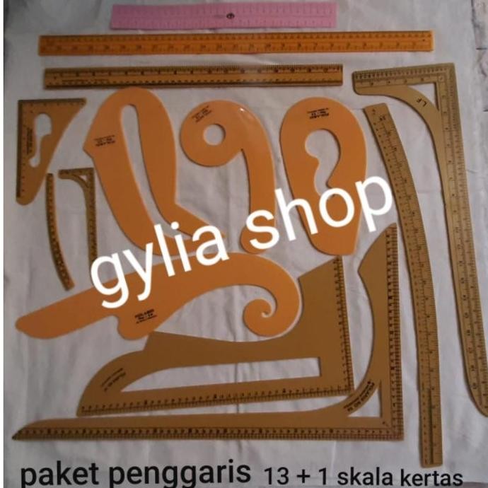 

Paket Penggaris Pola Isi 13 + 1 Skala Kertas / Penggaris Pola Jahit New Stok
