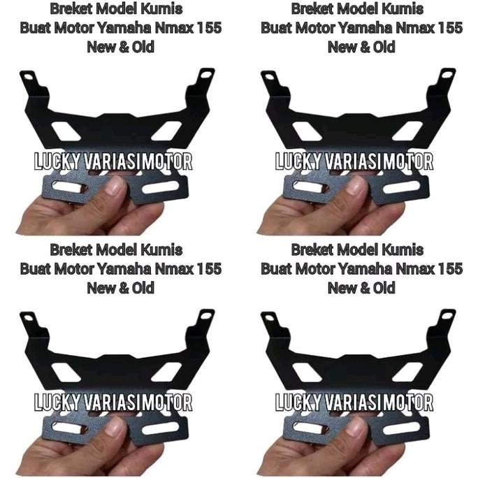 Breket Plat Nomor Depan Model Kumis Dudukan Plat Nomor Yamaha New Nmax 155 2020-2022 Nmax Lama 2015 