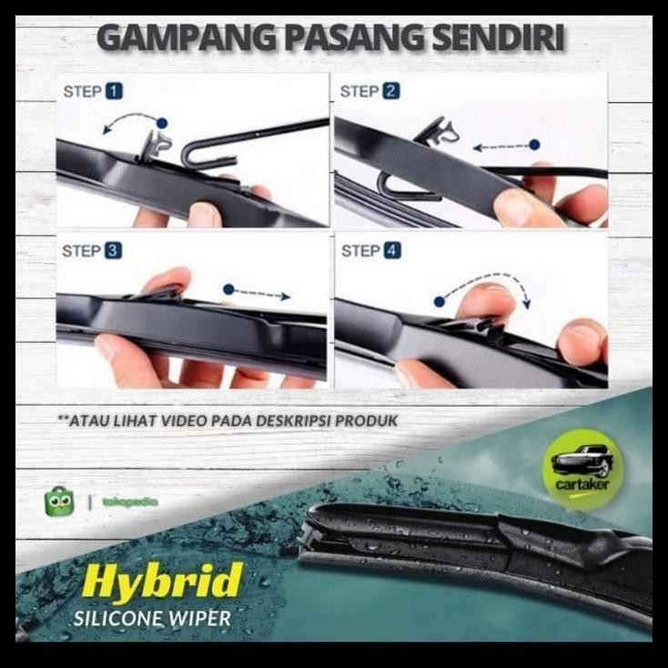 DISKON WIPER KACA DEPAN MOBIL WULING CONFERO KARET SILICON HYBRID 22-14