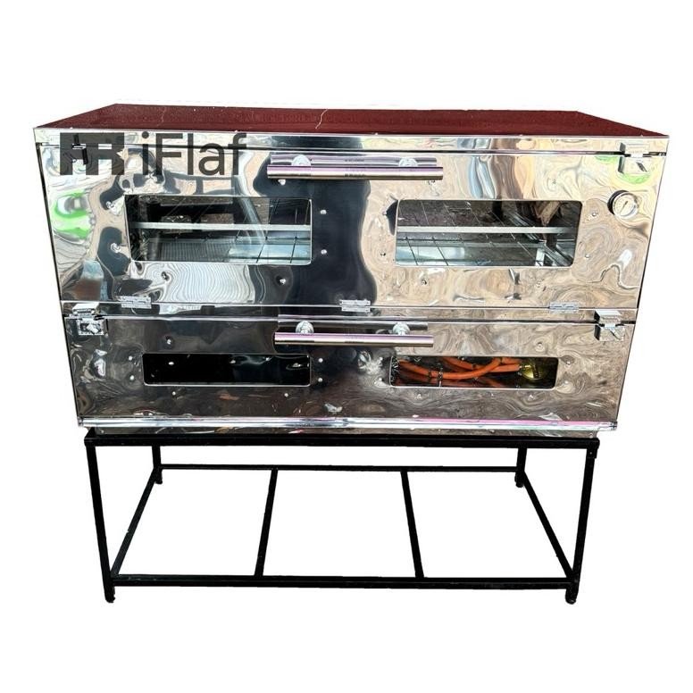 Oven Gas api atas bawah stainless besar ukuran 120x55x70 cm - open gas - oven besar - oven roti DiM