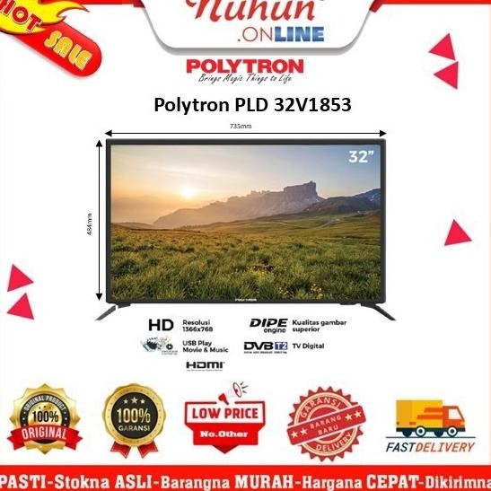 [CIANJUR] Digital TV Polytron 32V1853 Led 32inch Original Kualitas Terjamin DiM