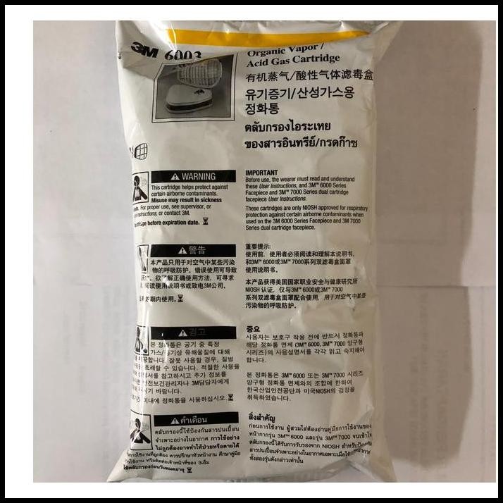 Filter Masker 3M Chemical Cartridges 6003 for Organic Vapor/ Acid Gas