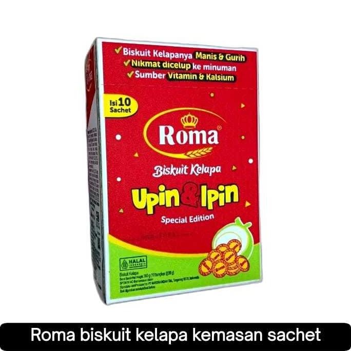 

Roma Biskuit Kelapa Upin & Ipin | Isi 10 Bks @ 36 Gr | Mayora
