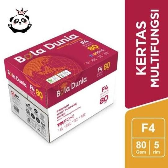 

( / ) Kertas Hvs A4 / F4 80 Gram Bola Dunia ( 1 Box Isi 5 Rim) Paper Stationery