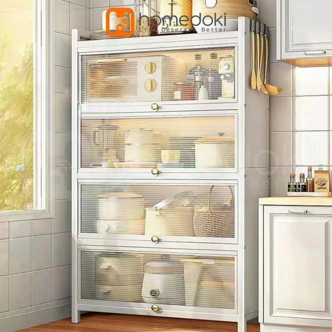 HOMEDOKI RAK PIRING TERTUTUP / RAK DAPUR / RAK SERBAGUNA 5 SUSUN