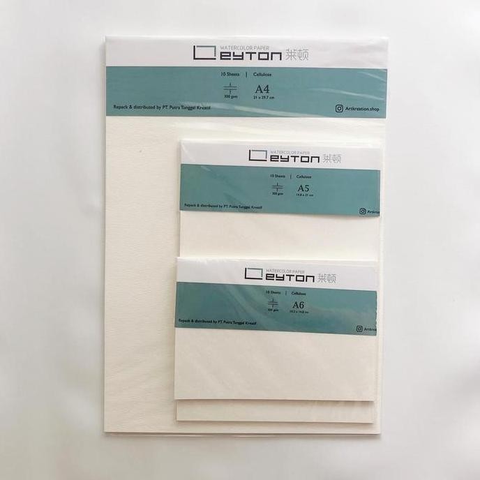 

leyton watercolor paper cellulose 300gsm 10 lembar A4/A5/A6