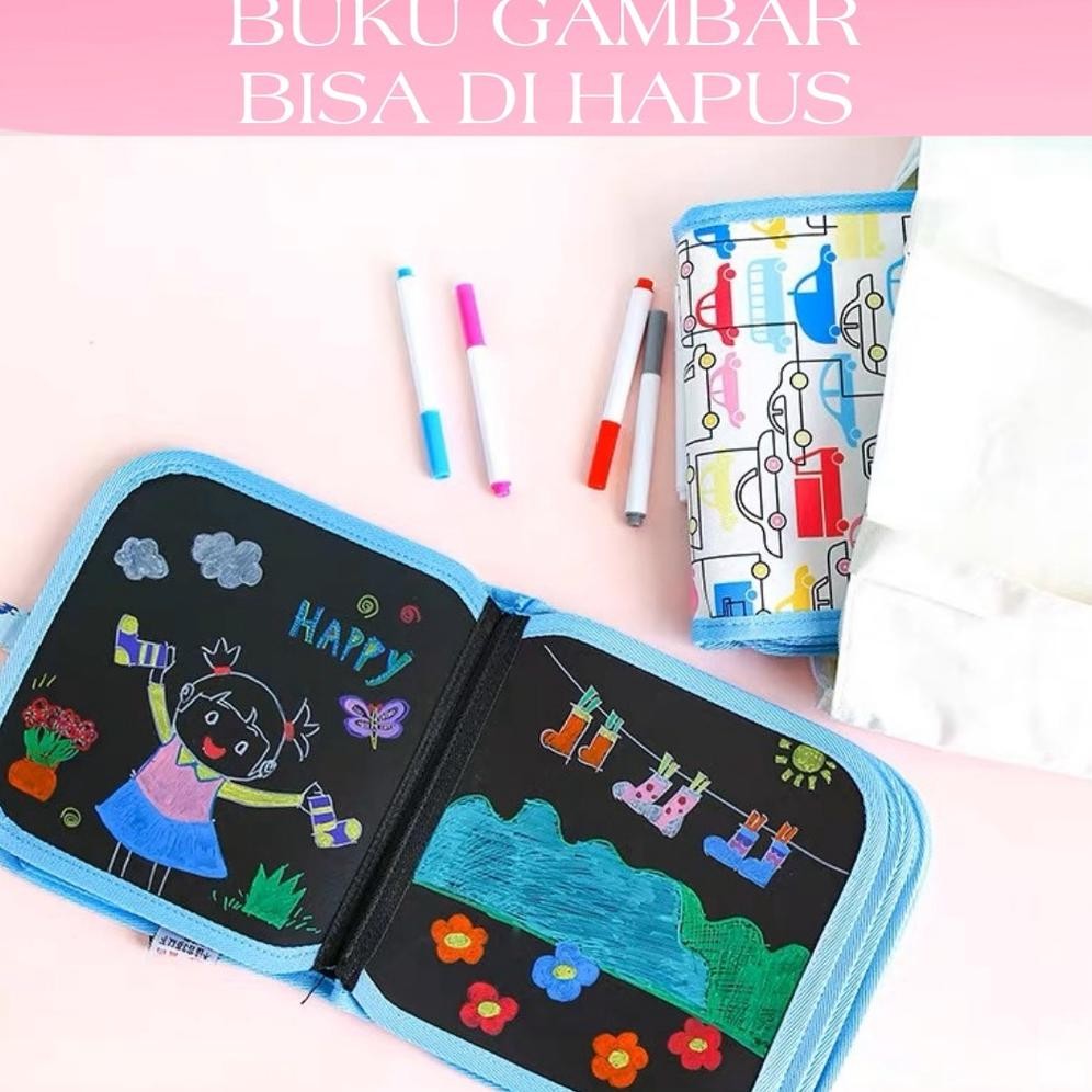 

Hg-24 Buku Gambar Portable Magic Book/ Black Book Portable/ Buku Gambar Ajaib Reusable Bisa Dihapus Hg-24