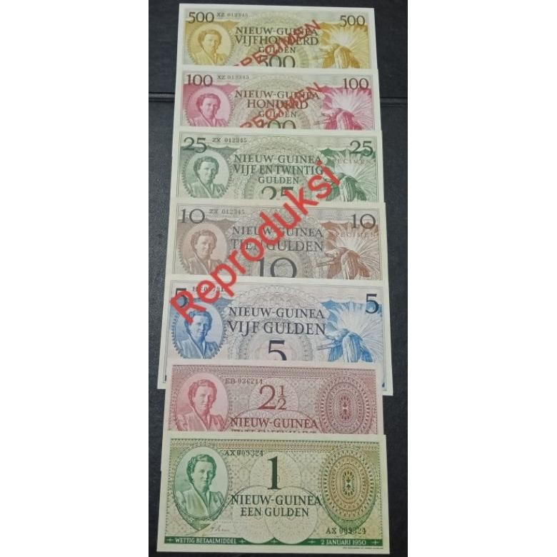 Uang Lawas Repro Nieuw-Guinea Gulden Set Lengkap Langka DiM