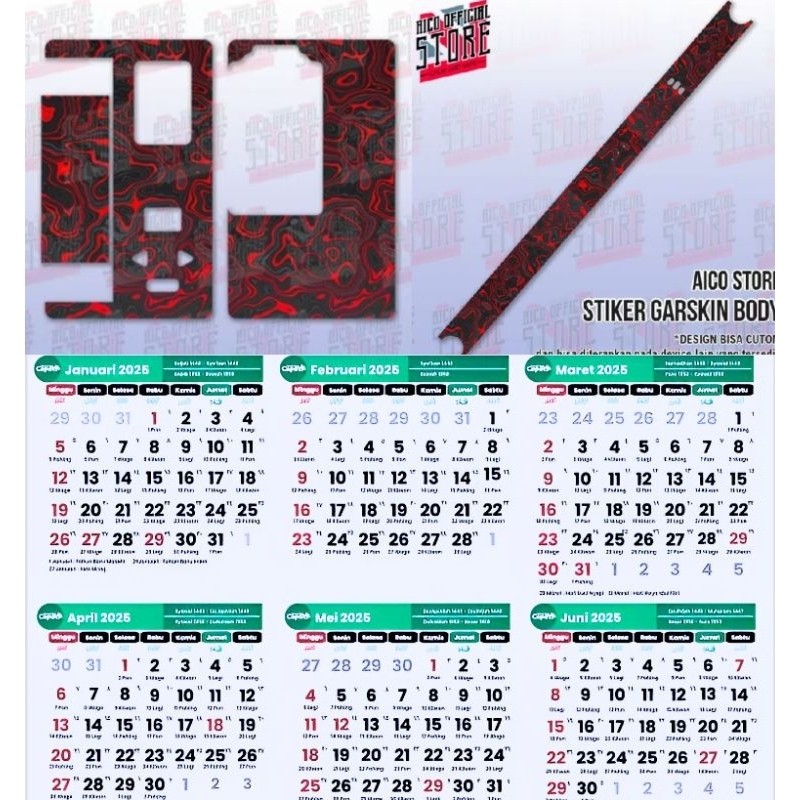 

Get2pcs Kalender Baru Tahun 2025 B80 22 Garskin Casing Motif Dan Bisa Custom Bayar Ditempat
