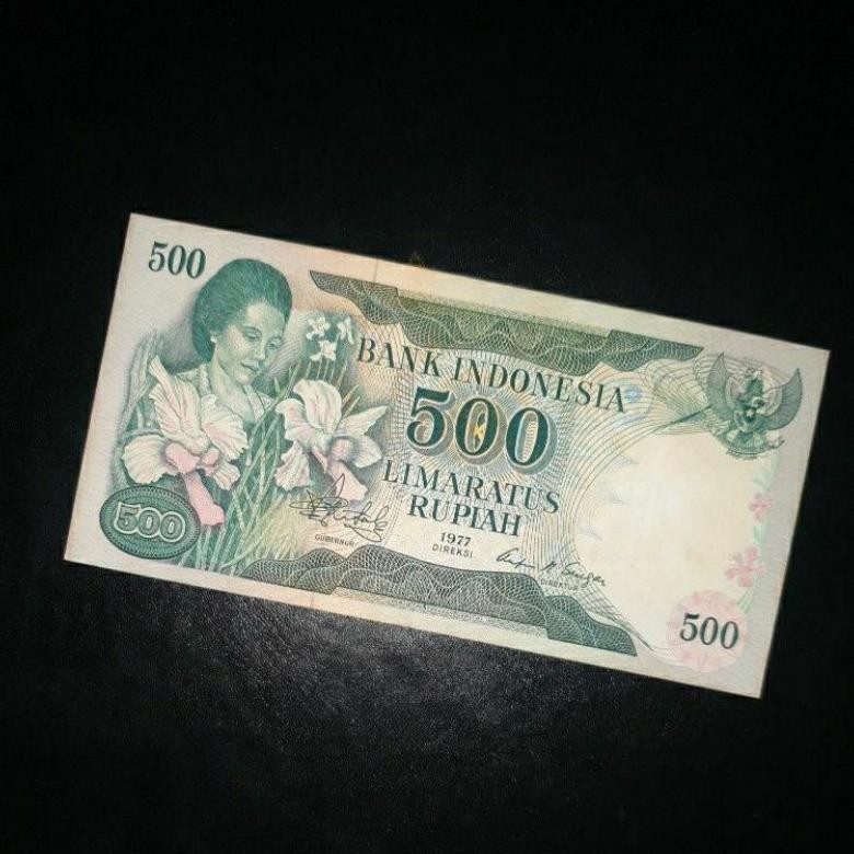 Uang Kuno 500 Rupiah Tahun 1977 (500 konde) Gress DiM